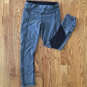 Lululemon Pace Rival Crop Grey and Black Leggings